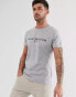 Фото #1 товара Tommy Hilfiger embroidered flag logo t-shirt in grey marl