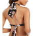 RACHEL Rachel Roy 282705 Womens Pleated Halter Swim Bikini Top, Black, Large US