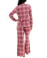 Women's 2-Pc. Printed Henley Pajamas Set