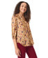 ფოტო #2 პროდუქტის Women's Floral-Print 3/4-Sleeves V-Neck Blouse