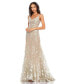 ფოტო #1 პროდუქტის Women's Floral Embroidered Corset Bodice Gown