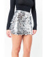ფოტო #3 პროდუქტის Women's Sequin Mini Skirt