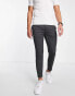 Topman skinny smart trousers with elasticated waistband in charcoal