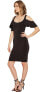Фото #3 товара Nicole Miller 241979 Womens Sophia Cold Shoulder Sleeve Dress Black Size Medium