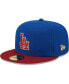 Фото #3 товара Men's Royal, Red Los Angeles Dodgers Logo Primary Jewel Gold Undervisor 59FIFTY Fitted Hat