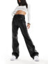 Фото #1 товара River Island straight leg PU trouser with studded detail in black