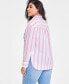 Фото #4 товара Women's Wide Stripe Relaxed-Fit Shirt, Created for Macy's