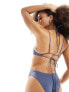 Фото #7 товара Weekday Kiama shiny multi strap bikini top in dusty blue