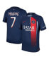 Фото #2 товара Men's Kylian Mbappe Navy Paris Saint-Germain 2023/24 Home Authentic Player Jersey