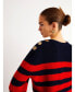 ფოტო #3 პროდუქტის Women's Striped Knit Sweater