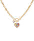 ფოტო #1 პროდუქტის Gold-Tone Rainbow Pavé Logo Heart 17" Pendant Necklace