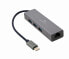 Фото #1 товара Аксессуар Gembird A-CMU3-LAN-01 - USB 3.2 Gen 1 (3.1 Gen 1) Type-C - 10,100,1000 Mбит/с - IEEE 802.1Q - IEEE 802.1p - IEEE 802.3az - IEEE 802.3x - серый - USB 3.2 Gen 1 (3.1 Gen 1) Type-A - металлический