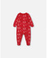 ფოტო #2 პროდუქტის Baby Girls Baby Organic Cotton One Piece Pajama Red Printed Christmas Tree