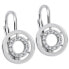 Round earrings made of white gold with clear crystals 239 001 00934 07
