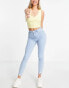 Miss Selfridge Lizzie skinny jeans with fray hem in lightwash blue