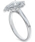 Фото #3 товара Diamond Pear Halo Engagement Ring (3/4 ct. t.w.) in 14k White Gold