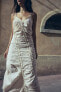 Фото #3 товара Платье из рельефного хлопка со сборками ZARA