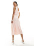 Фото #7 товара Glamorous frill detail v neck midi dress in soft pink