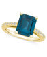 Фото #1 товара London Blue Topaz (4-1/4 ct. t.w.) and Diamond (1/4 ct. t.w.) Ring in 14K Yellow Gold