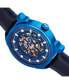 ფოტო #3 პროდუქტის Men Weston Automatic Skeletonized Leather Strap Watch - Blue/Black