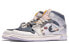 Фото #5 товара 【定制球鞋】 Jordan Air Jordan 1 Mid 达芬奇定制 特殊鞋盒 百事从欢 中帮 复古篮球鞋 GS 灰蓝 / Кроссовки Jordan Air Jordan DQ3726-100