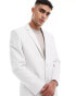 ASOS DESIGN regular suit jacket in white waffle texture