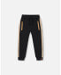 Big Boys Fleece Sweatpants With Contrast Side Rib Black