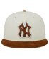 Men's Cream New York Yankees Chrome Corduroy Visor 59FIFTY Fitted Hat Бежевый, 7 3/8 - фото #3