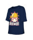 ფოტო #3 პროდუქტის Big Girls Navy Milwaukee Brewers Team Half Sleeve T-shirt
