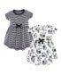 ფოტო #1 პროდუქტის Baby Girls ganic Cotton Short-Sleeve Dresses 2pk, Black Floral
