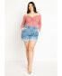 Plus Size Elastic Waistband Shorts With Pleat Detail