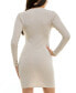 ფოტო #2 პროდუქტის Juniors' Crewneck Long-Sleeve Mini Dress