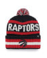 Фото #1 товара Men's Black Toronto Raptors Bering Cuffed Knit Hat with Pom