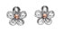 Silver flower earrings with diamonds Forget me not DE618