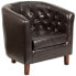 Фото #4 товара Hercules Cranford Series Brown Leather Tufted Barrel Chair