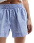 Фото #5 товара Cotton On boxer shorts in linen look blue stripe