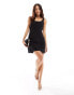 Фото #1 товара Miss Selfridge tailored a line pinny dress in black