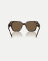 Фото #4 товара Versace ve4437u rectangle sunglasses in tortoise with brown lens in dark brown