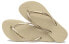 Havaianas 哈唯纳 Slim Logo Metallic 沙滩人字拖鞋 女款 沙金色 / Havaianas Slim Logo Metallic 4119875-9177