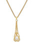 ფოტო #1 პროდუქტის EFFY® Cultured Freshwater Pearl 18" Pendant Necklace (11-1/2mm) in 18k Gold-Plate Over Sterling Silver