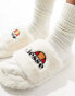 ellesse Filippo faux fur slider slippers in off white