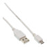 Фото #2 товара InLine Micro USB 2.0 Cable USB Type A male / Micro-B male - white - 1m