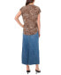 ფოტო #4 პროდუქტის Women's Animal-Print Split Neck Short Sleeve Blouse