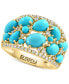 EFFY® Turquoise & Diamond (1/3 ct. t.w.) Openwork Cluster Ring in 14k Gold