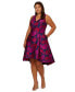 Фото #3 товара Plus Size Floral Jacquard High-Low-Hem Dress