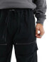 River Island multi pocket cargo in black