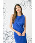 Women's Round-Neck Draped Sleeveless Dress