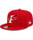 Фото #1 товара Men's Red Albuquerque Isotopes Alternate Logo Authentic Collection 59FIFTY Fitted Hat