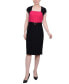 ფოტო #6 პროდუქტის Women's 3/4 Sleeve Colorblocked Dress, 2 Piece Set