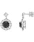 ფოტო #1 პროდუქტის Sapphire (2-1/10 ct. t.w.) & White Topaz (1-1/20 ct. t.w.) Halo Drop Earrings in Sterling Silver